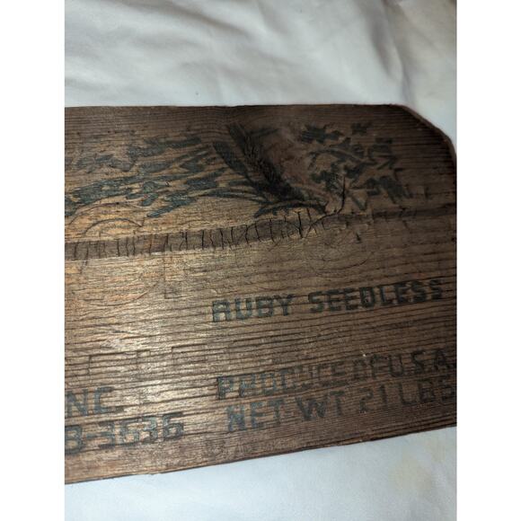 Coral Creek Corrin Produce Ruby Red Seedless Grape Wooden Carved Sign Reedley Ca - Picture 3 of 5